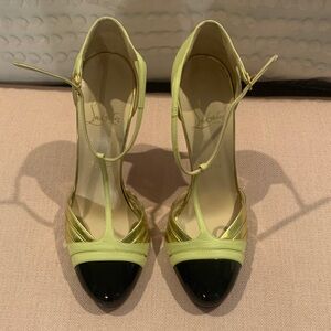 Christian Louboutin Lime and Black Heels
